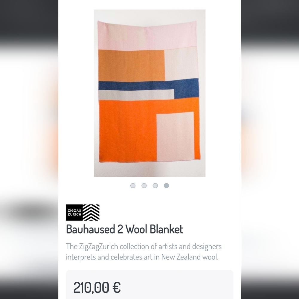 Bauhaused 2 Wool Blanket - Orange, Pink & Blue